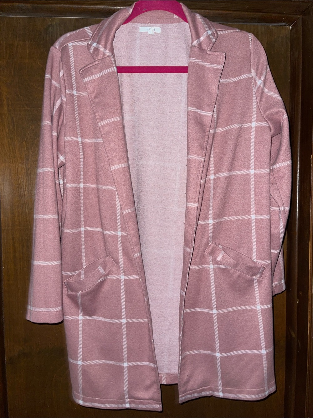 Maurices Pink and White Knit Cardigan